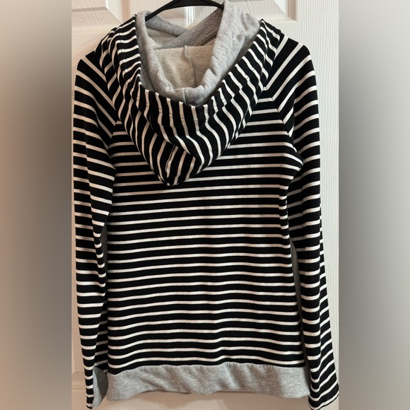 Ampersand Avenue DoubleHood Striped Hoodie Women’s Size Small - Picture 3 of 6